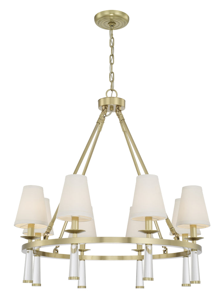 ##Antique Hardware## Baxter 8 Light Antique Aged Brass Chandelier