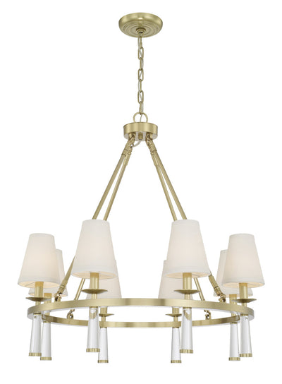 ##Antique Hardware## Baxter 8 Light Antique Aged Brass Chandelier