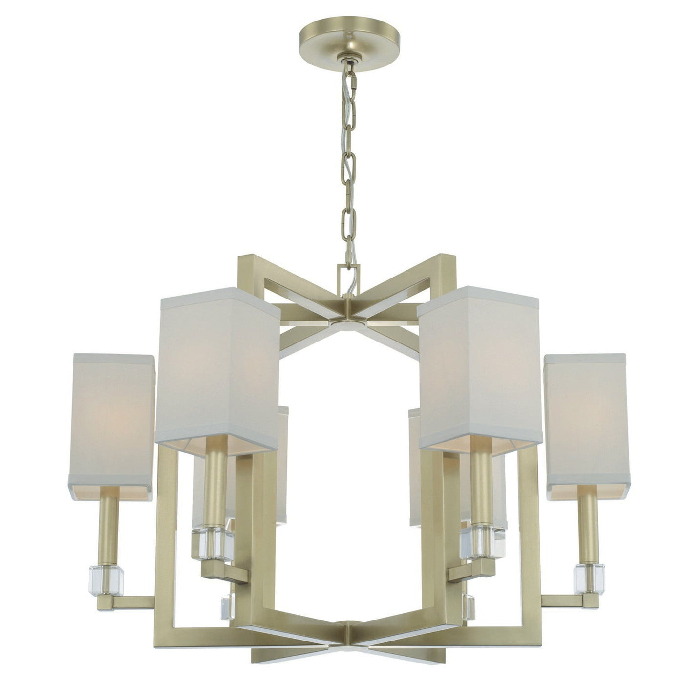 ##Antique Hardware## Dixon 6 Light Aged Brass Chandelier