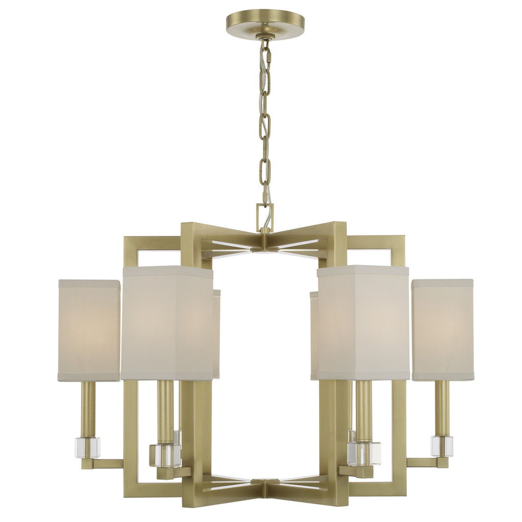 ##Antique Hardware## Dixon 6 Light Aged Brass Chandelier