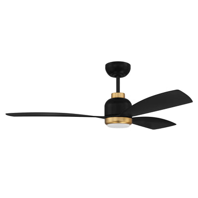 Antique Hardware 52" Donovan, Flat Black/Satin Brass finish, Flat black Blades, Light kit Included (Optional) Ceiling Fan