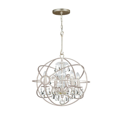 ##Antique Hardware## Solaris 4 Light Swarovski Strass Crystal Olde Silver Mini Chandelier