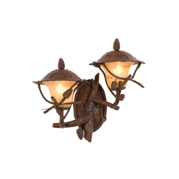 ##Antique Hardware## Ponderosa Outdoor 2 Light Wall Bracket (Right)