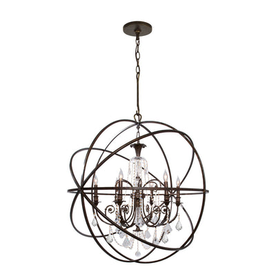 ##Antique Hardware## Solaris 6 Light English Bronze Chandelier