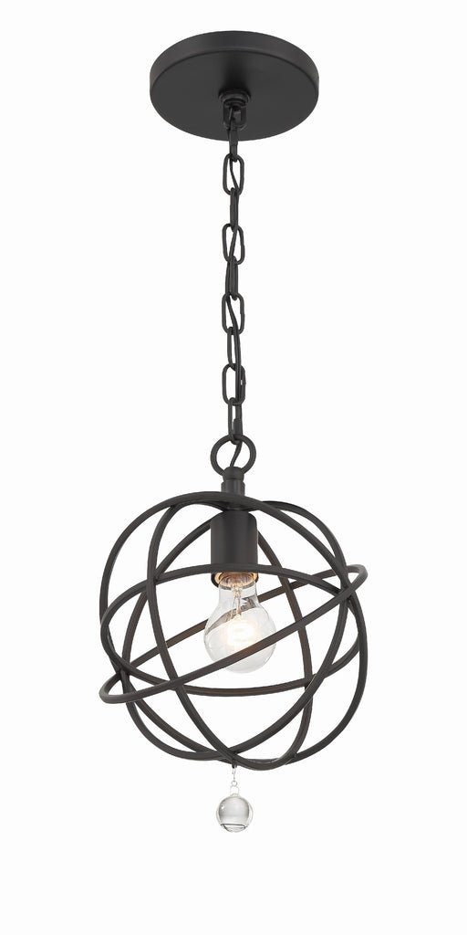 ##Antique Hardware## Solaris 1 Light Black Mini Pendant