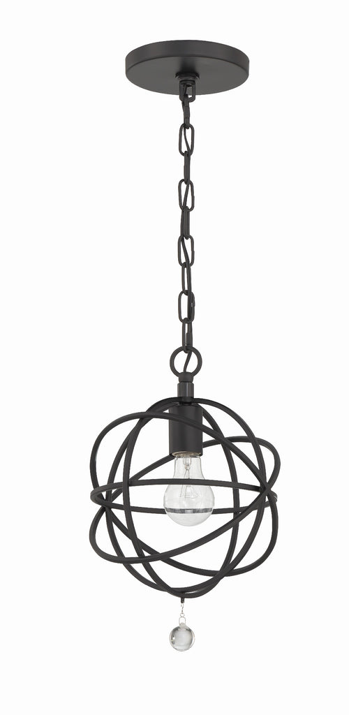 ##Antique Hardware## Solaris 1 Light Black Mini Pendant