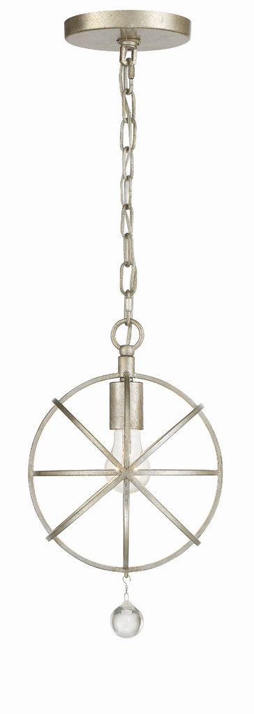 ##Antique Hardware## Solaris 1 Light Olde Silver Mini Pendant