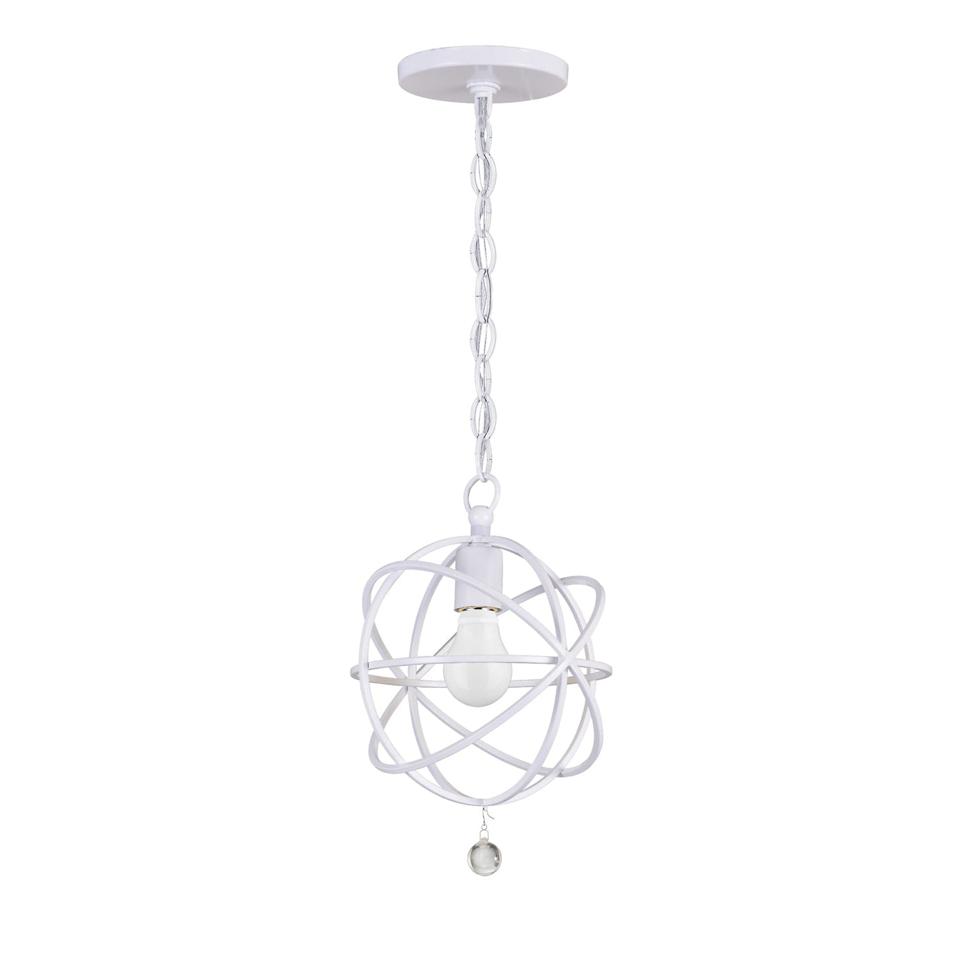 ##Antique Hardware## Solaris 1 Light Wet White Mini Pendant