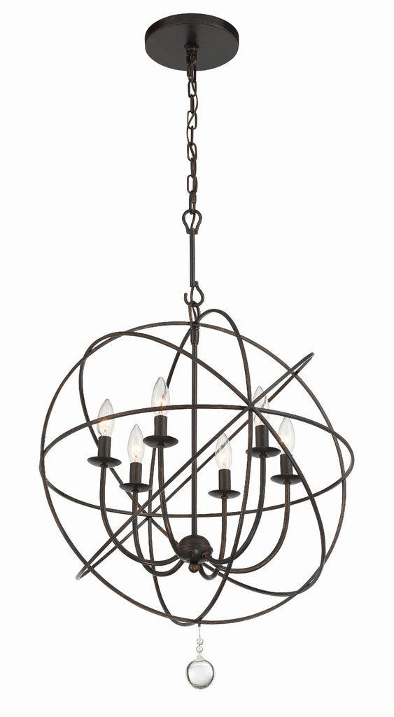 ##Antique Hardware## Solaris 6 Light English Bronze Sphere Chandelier