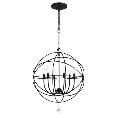 ##Antique Hardware## Solaris 6 Light Black Sphere Chandelier