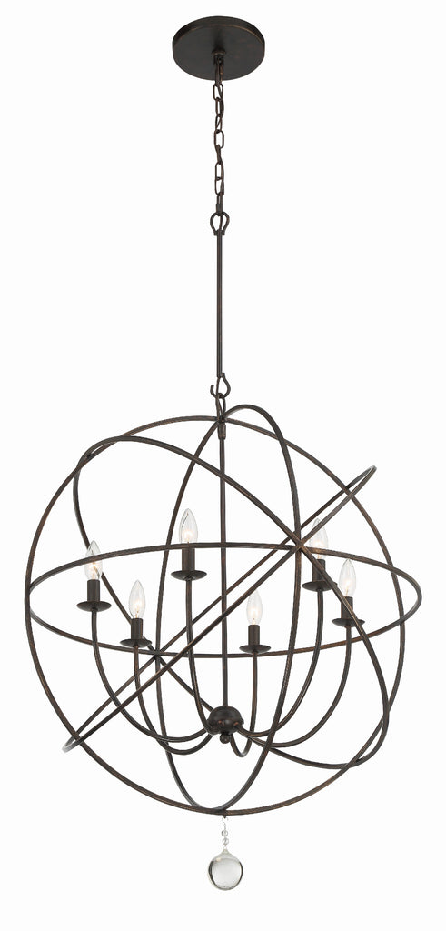 ##Antique Hardware## Solaris 6 Light English Bronze Sphere Chandelier