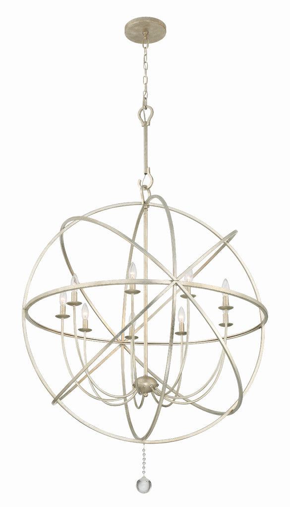 ##Antique Hardware## Solaris 9 Light Olde Silver Sphere Chandelier