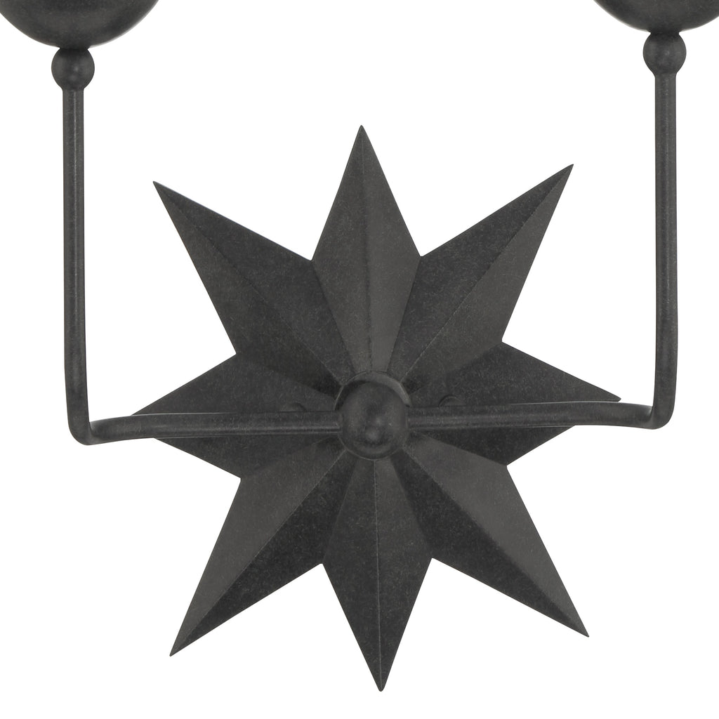 ##Antique Hardware## Astro 2 Light Black Sconce