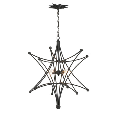 ##Antique Hardware## Astro 4 Light Black Chandelier