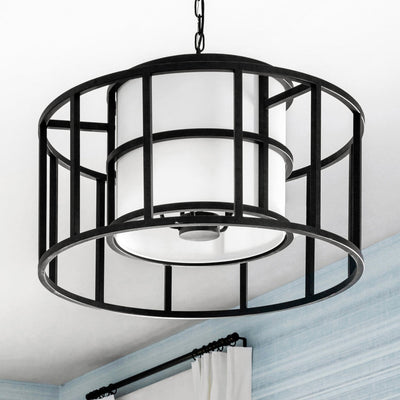 ##Antique Hardware## Brian Patrick Flynn Hulton 5 Light Matte Black Chandelier