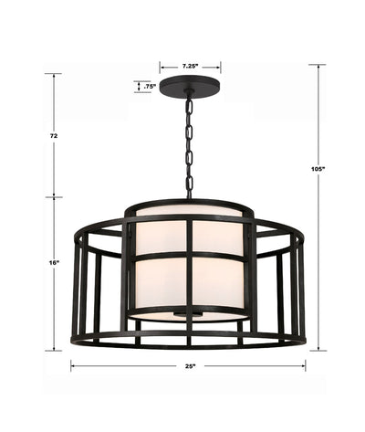 ##Antique Hardware## Brian Patrick Flynn Hulton 5 Light Matte Black Chandelier