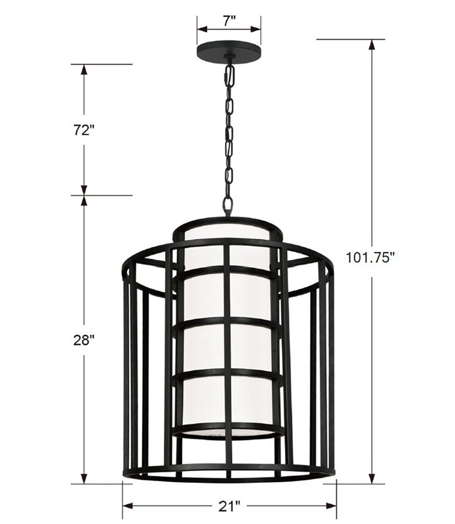 ##Antique Hardware## Brian Patrick Flynn Hulton 6 Light Matte Black Chandelier