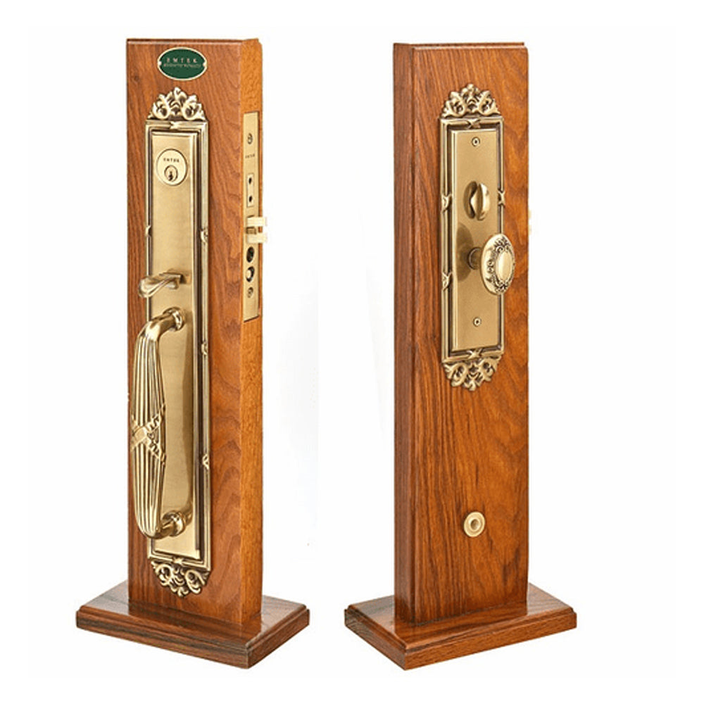 Solid Brass Versailles Style Mortise Entryway Set Polished Brass Finish