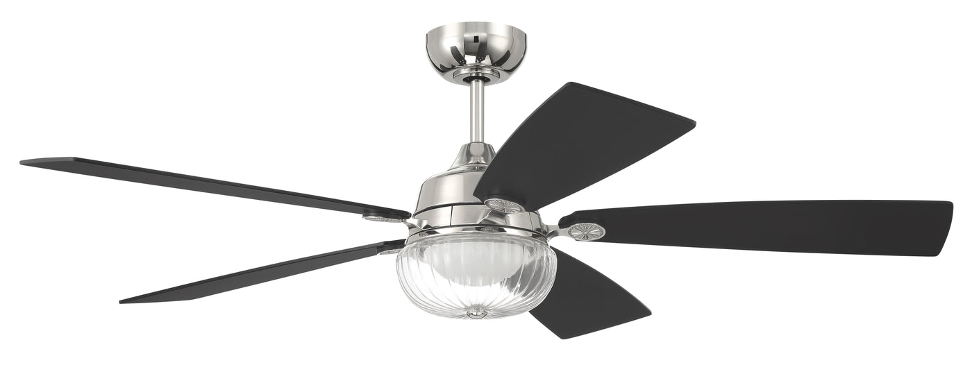 Antique Hardware 52" Chandler in Polished Nickel w/ Flat Black/Greywood Blades Ceiling Fan