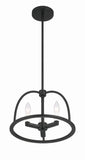 ##Antique Hardware## Abbott 3 Light Black Mini Chandelier