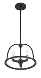 ##Antique Hardware## Abbott 3 Light Black Mini Chandelier