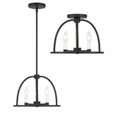 ##Antique Hardware## Abbott 3 Light Black Mini Chandelier