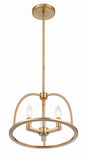 ##Antique Hardware## Abbott 3 Light Vibrant Gold Mini Chandelier