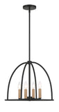 ##Antique Hardware## Abbott 4 Light Black Chandelier