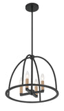 ##Antique Hardware## Abbott 4 Light Black Chandelier