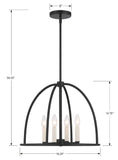 ##Antique Hardware## Abbott 4 Light Black Chandelier