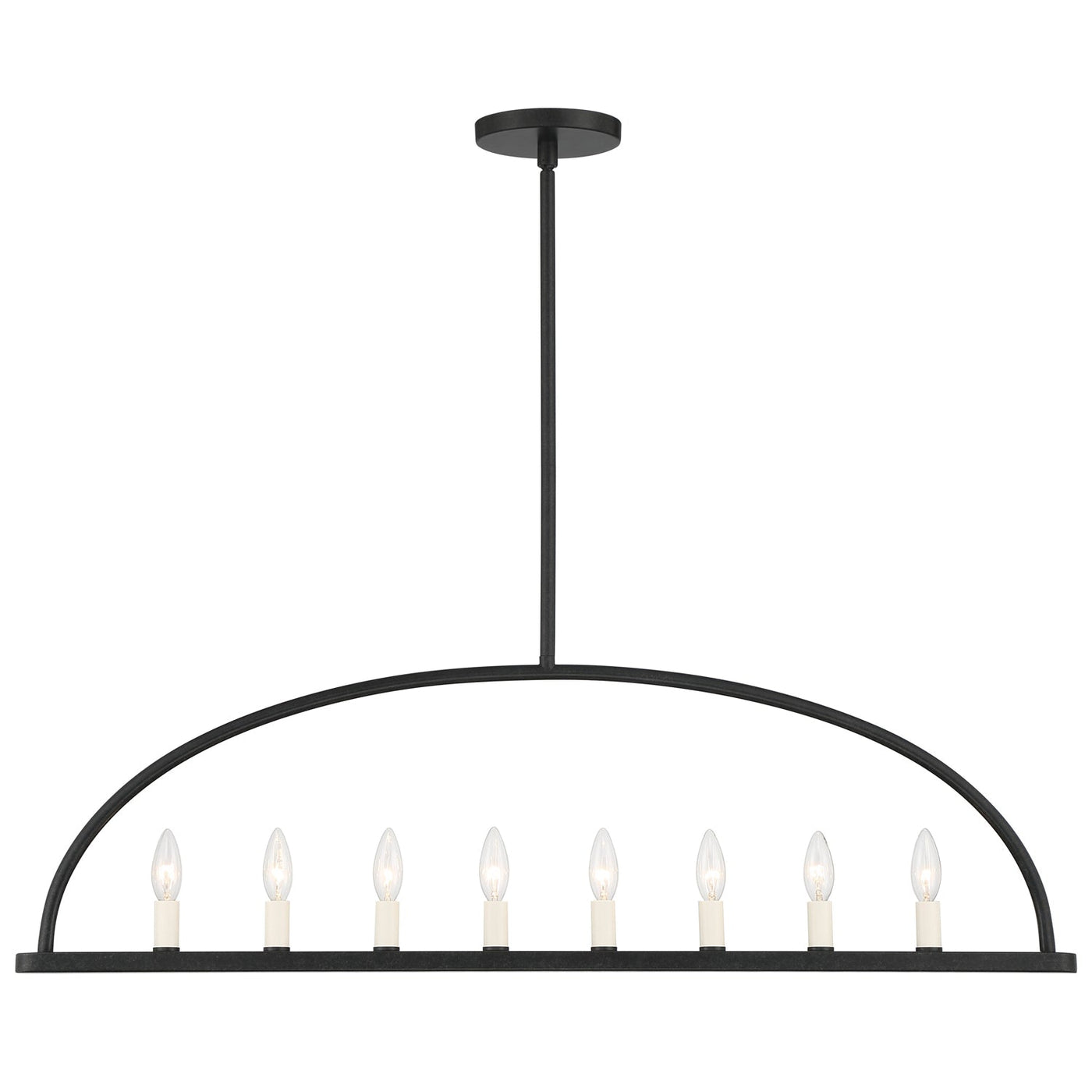 ##Antique Hardware## Abbott 8 Light Black Linear Chandelier