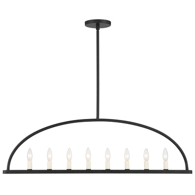 ##Antique Hardware## Abbott 8 Light Black Linear Chandelier