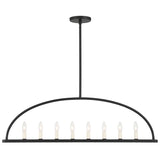 ##Antique Hardware## Abbott 8 Light Black Linear Chandelier