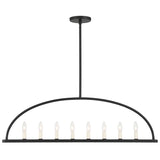 ##Antique Hardware## Abbott 8 Light Black Linear Chandelier