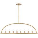 ##Antique Hardware## Abbott 8 Light Vibrant Gold Linear Chandelier