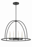 ##Antique Hardware## Abbott 8 Light Black Chandelier