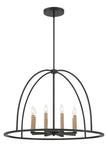 ##Antique Hardware## Abbott 8 Light Black Chandelier