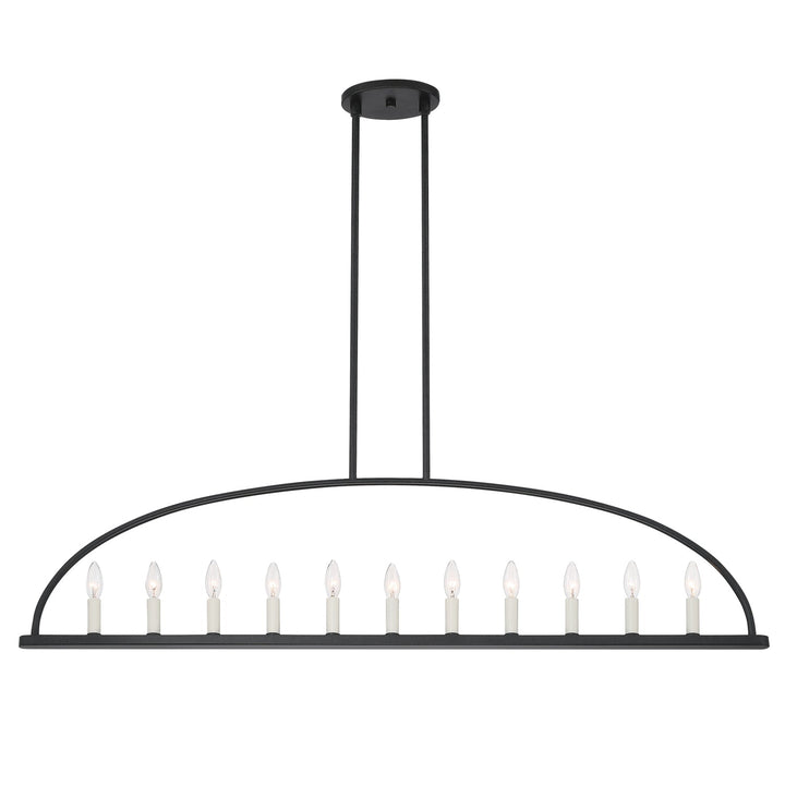 ##Antique Hardware## Abbott 11 Light Black Linear Chandelier