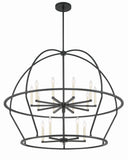 ##Antique Hardware## Abbott 15 Light Black Chandelier