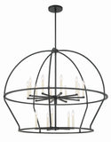 ##Antique Hardware## Abbott 15 Light Black Chandelier