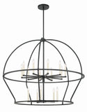 ##Antique Hardware## Abbott 15 Light Black Chandelier