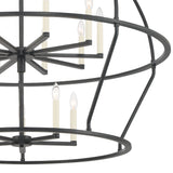 ##Antique Hardware## Abbott 15 Light Black Chandelier