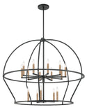 ##Antique Hardware## Abbott 15 Light Black Chandelier