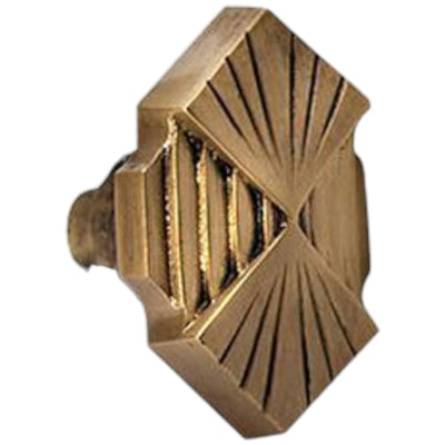 Art Deco Fanfare Solid Brass Spare Door Knob Set (Several Finishes Available)
