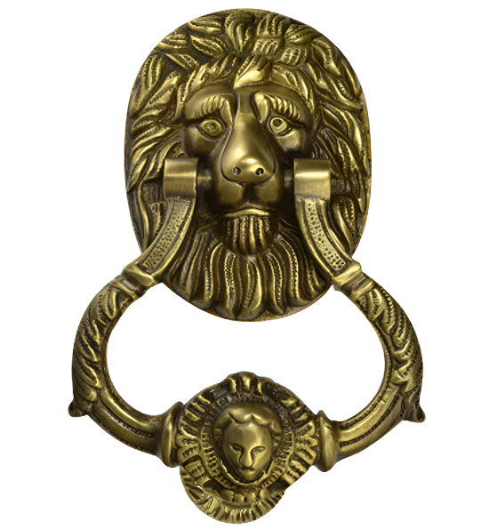 ##Antique Hardware## Ornate 7 1/2 inch Brass Lion Door Knocker (Several Finishes Available)