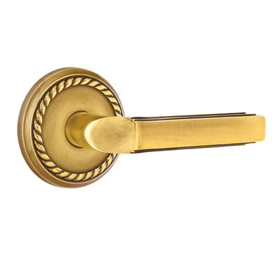 ##Antique Hardware## Solid Brass Milano Lever With Rope Rosette