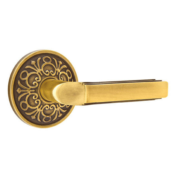 ##Antique Hardware## Solid Brass Milano Lever With Lancaster Rosette