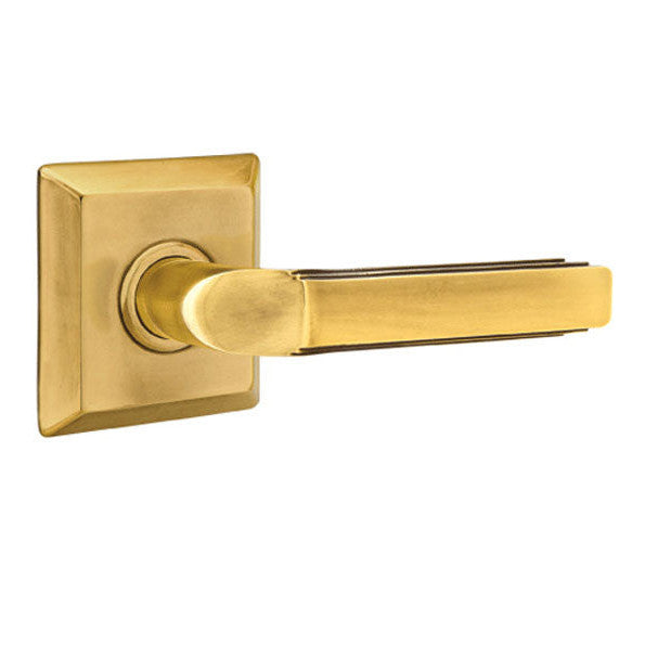 ##Antique Hardware## Solid Brass Milano Lever With Quincy Rosette