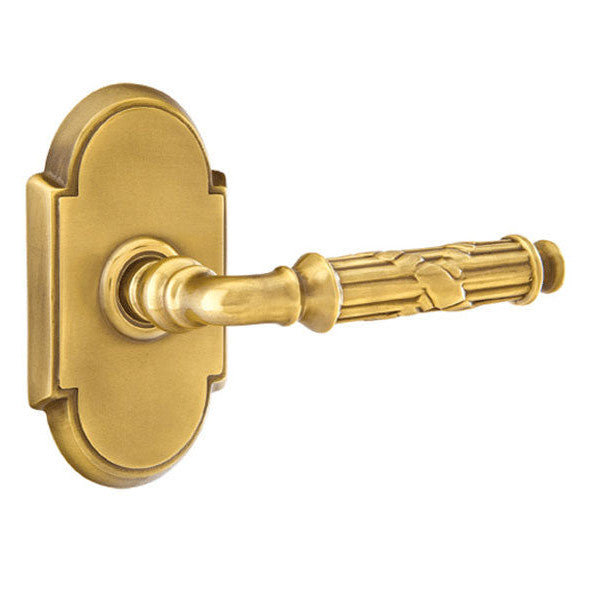 ##Antique Hardware## Solid Brass Ribbon & Reed Lever With # 8 Rosette (Many Finishes Available)