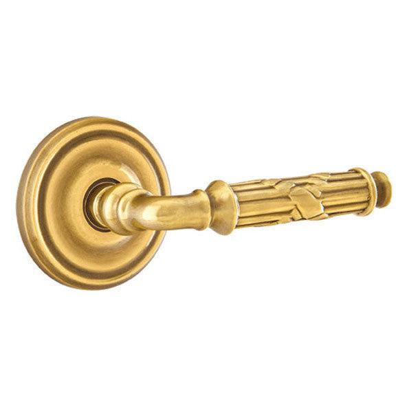 ##Antique Hardware## Solid Brass Ribbon & Reed Lever With Regular Rosette